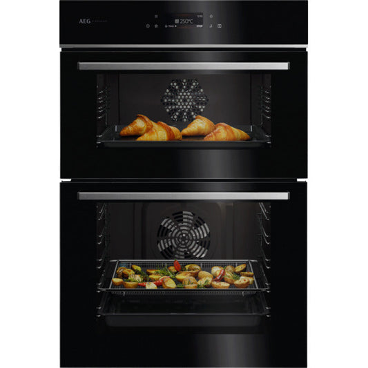 AEG Series 5000 GE7CP61FB SurroundCook Catalytic Built In Electric Double Oven Gloss Black