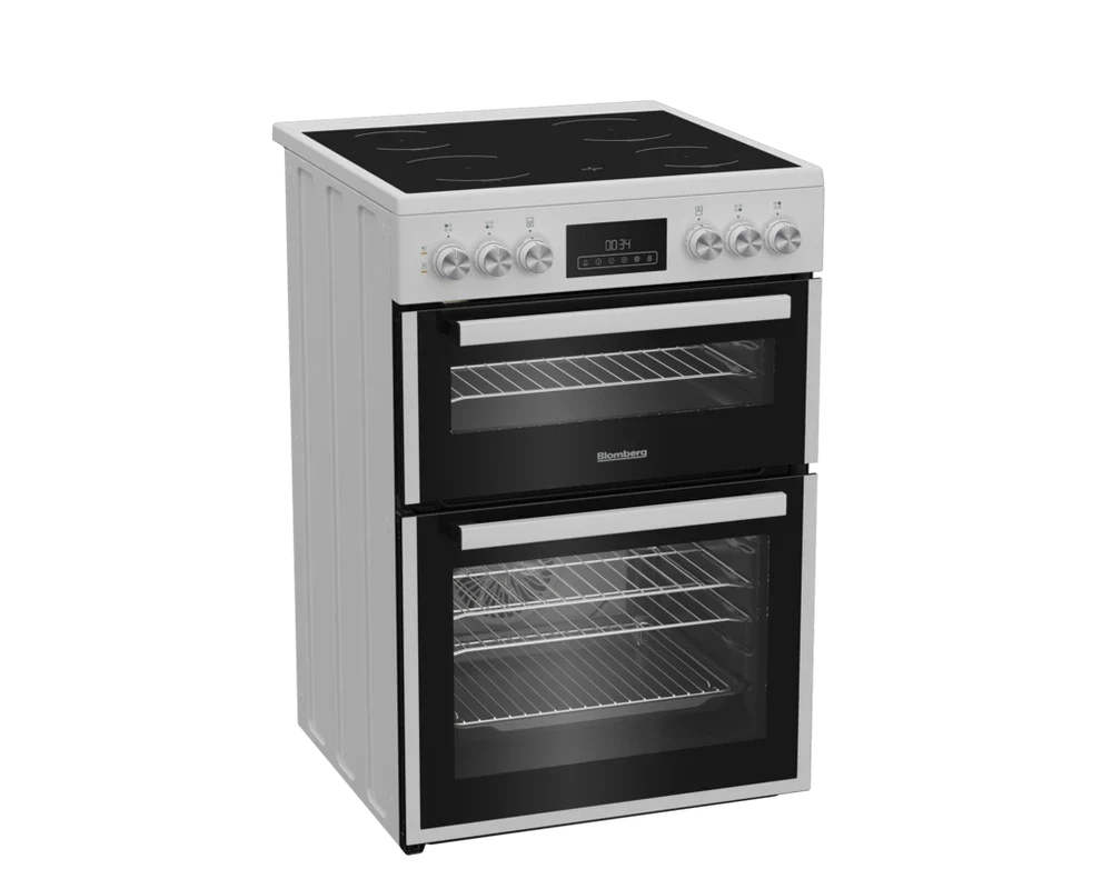 Blomberg HKRN651W 60cm Double Oven Electric Cooker With Vitroceramic Hob White - Clearance