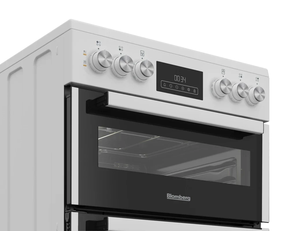 Blomberg HKRN651W 60cm Double Oven Electric Cooker With Vitroceramic Hob White - Clearance
