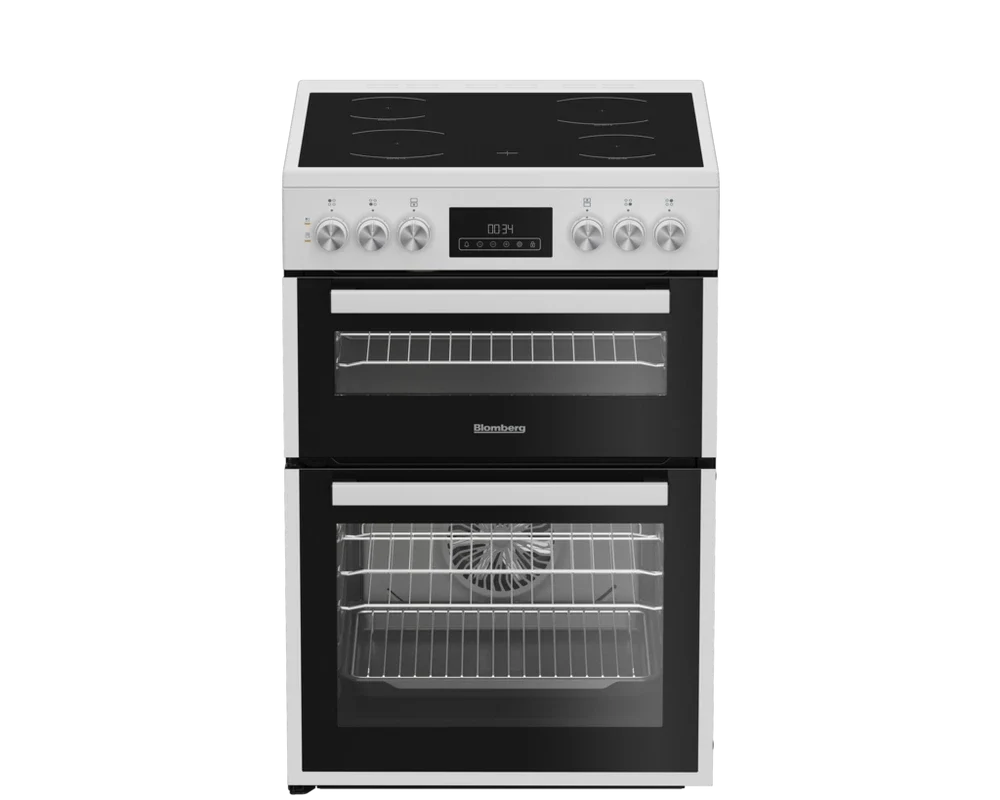 Blomberg HKRN651W 60cm Double Oven Electric Cooker With Vitroceramic Hob White - Clearance