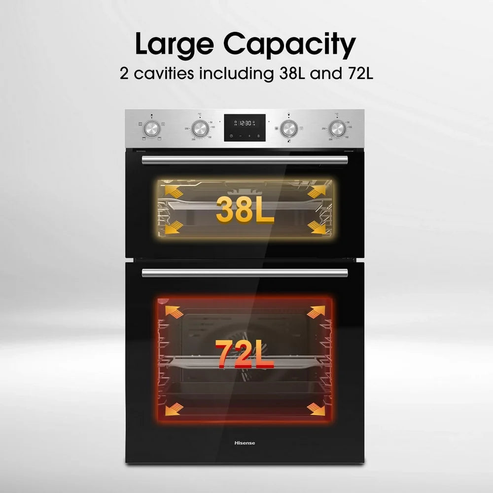 Hisense BID99222CXUK Built In Electric Double Oven Stainless Steel - A Rated