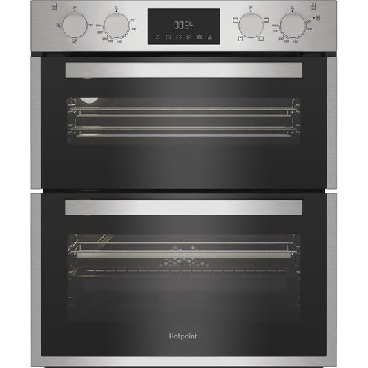 Hotpoint DUH10DIX Built In Electric Double Oven with Enamel Liners Stainless Steel