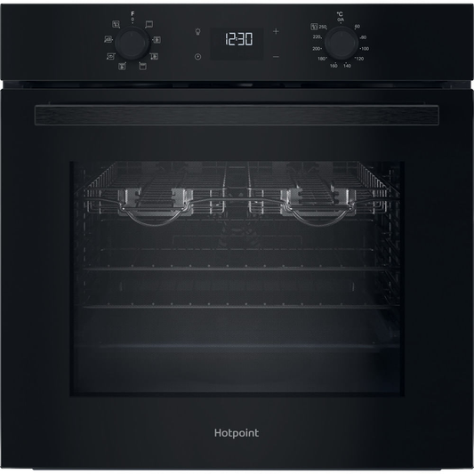 Hotpoint HO455HZBUK Class 2 Built-In Single Multifunction Oven with Multiflow and Easy Grill Black