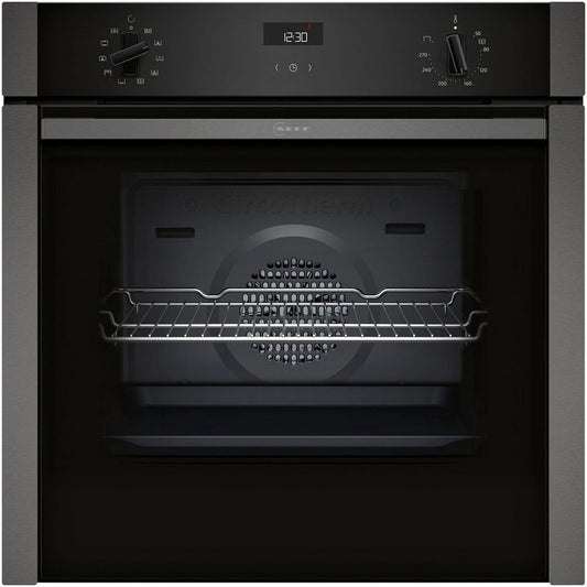 Neff B3ACE4AG3B N50 Slide and Hide 60cm Built In Electric Single Oven Graphite Grey A+ Rated