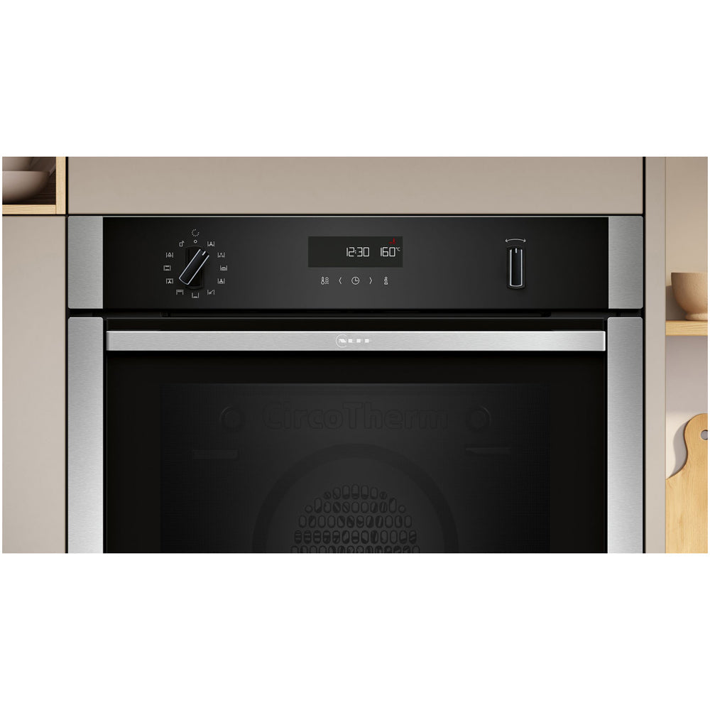 Neff B6ACH7AN7B N50 Slide and Hide Built In Self Cleaning Single Electric Oven Stainless steel